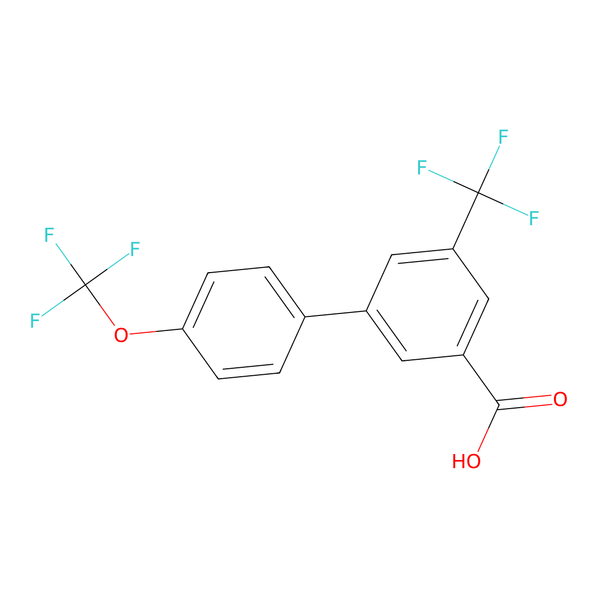 4'-(Trifluoromethoxy)-5-(trifluoromethyl)-[1,1'-biphenyl]-3-carboxylic acid molecular structure, CAS 1261503-00-7