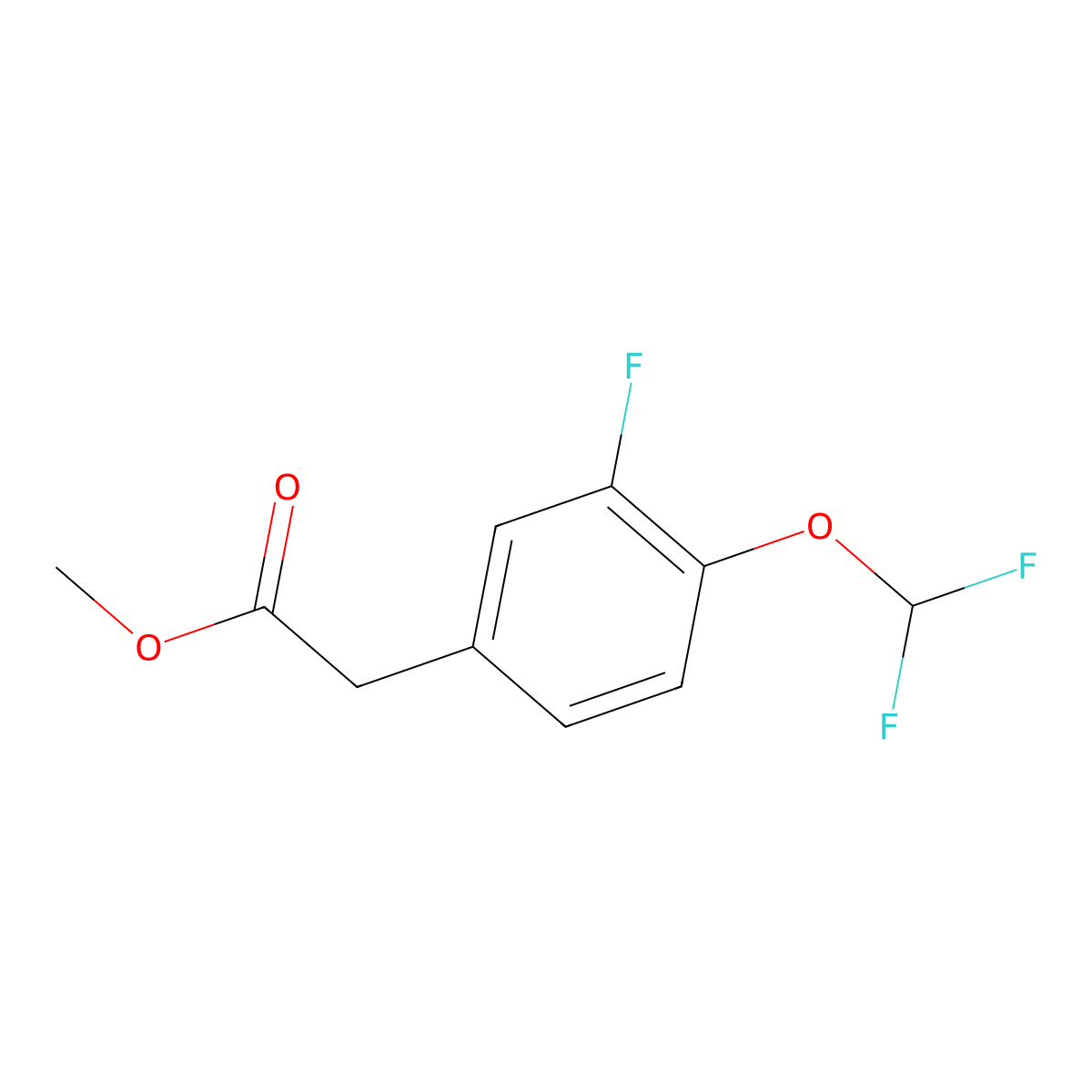 4-(Difluoromethoxy)-3-fluorophenylacetic acid methyl ester molecular structure, CAS 1261503-17-6