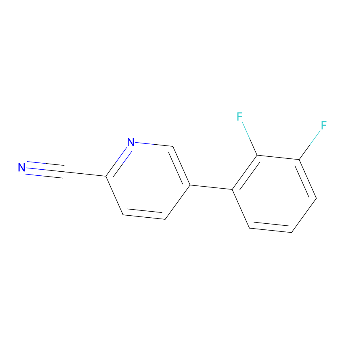 5-(2,3-Difluorophenyl)pyridine-2-carbonitrile molecular structure, CAS 1261504-68-0