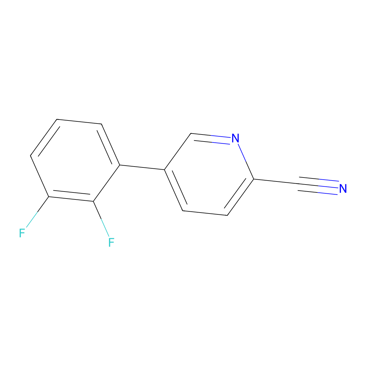 5-(2,3-Difluorophenyl)pyridine-2-carbonitrile molecular structure, CAS 1261504-68-0