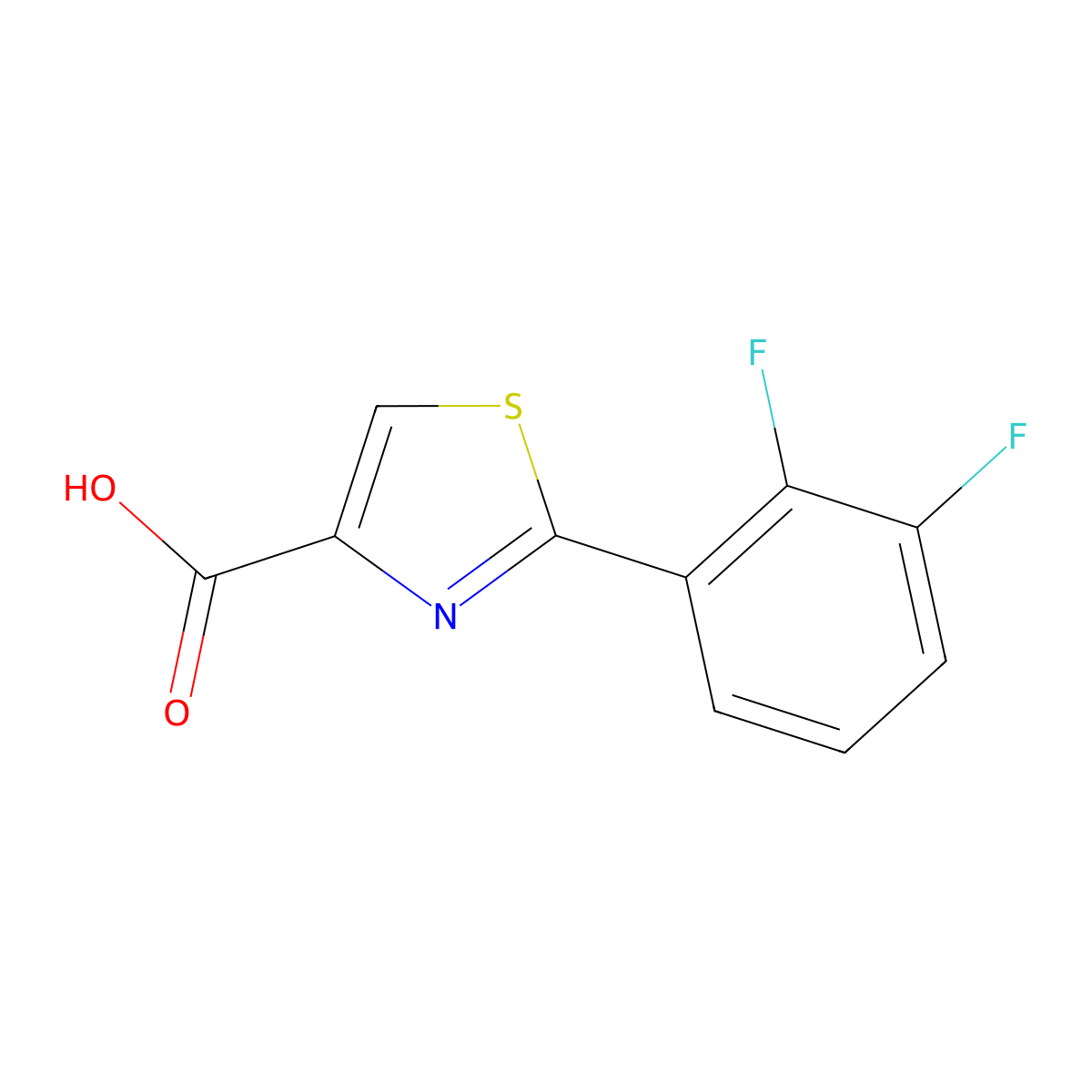 2-(2,3-Difluorophenyl)thiazole-4-carboxylic acid molecular structure, CAS 1261505-30-9