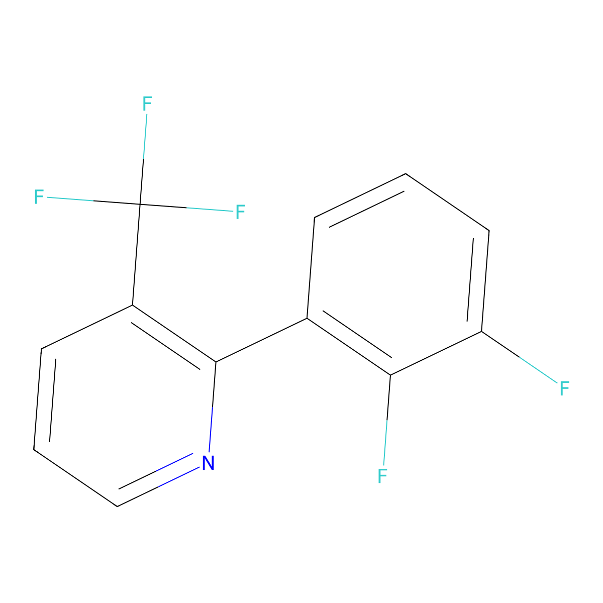2-(2,3-Difluorophenyl)-3-(trifluoromethyl)pyridine molecular structure, CAS 1261505-40-1