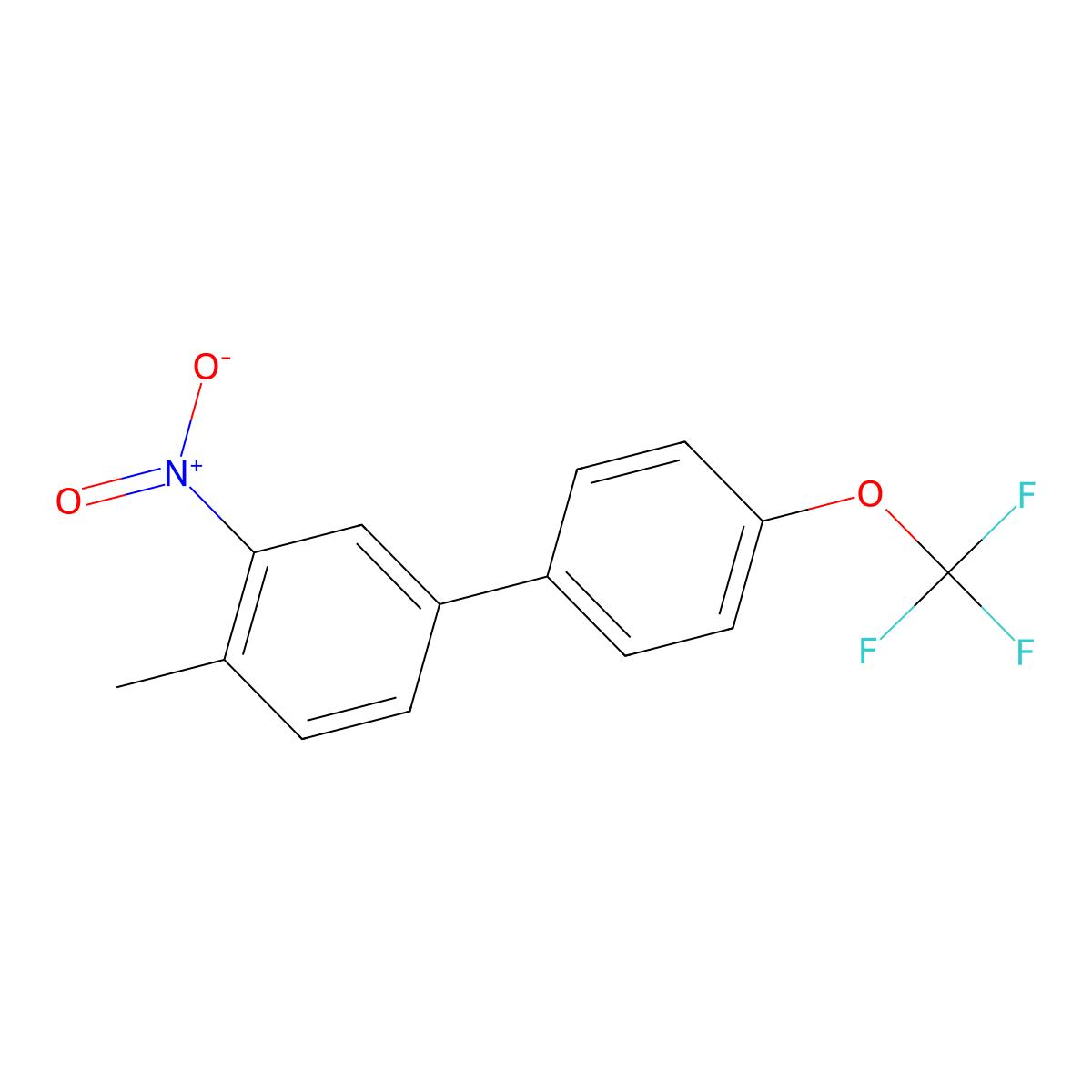 4-Methyl-3-nitro-4'-(trifluoromethoxy)-1,1'-biphenyl molecular structure, CAS 1261506-02-8