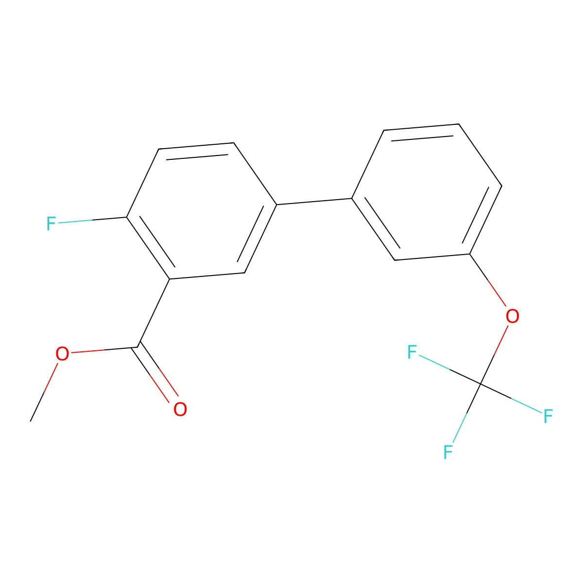 4-Fluoro-3'-(trifluoromethoxy)biphenyl-3-carboxylic acid methyl ester molecular structure, CAS 1261506-18-6