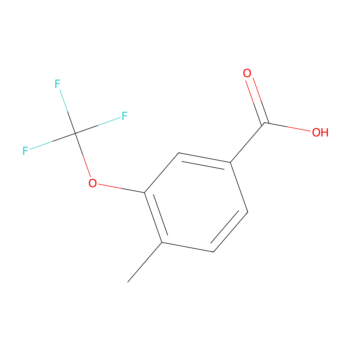 4-Methyl-3-(trifluoromethoxy)benzoic acid molecular structure, CAS 1261507-41-8