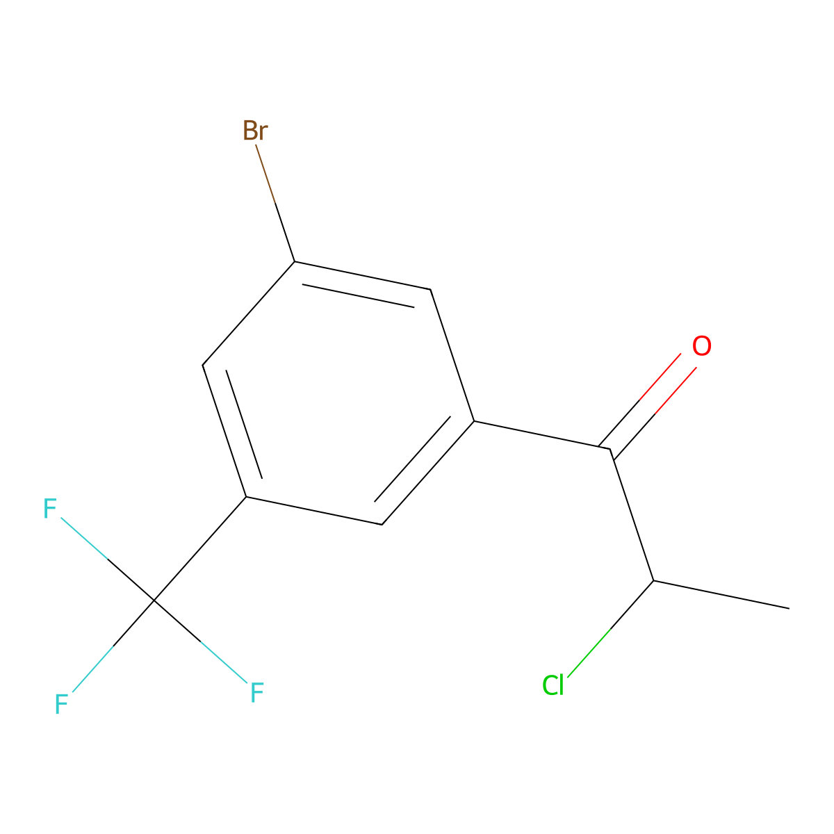 1-[3-Bromo-5-(trifluoromethyl)phenyl]-2-chloropropan-1-one molecular structure, CAS 1261507-43-0