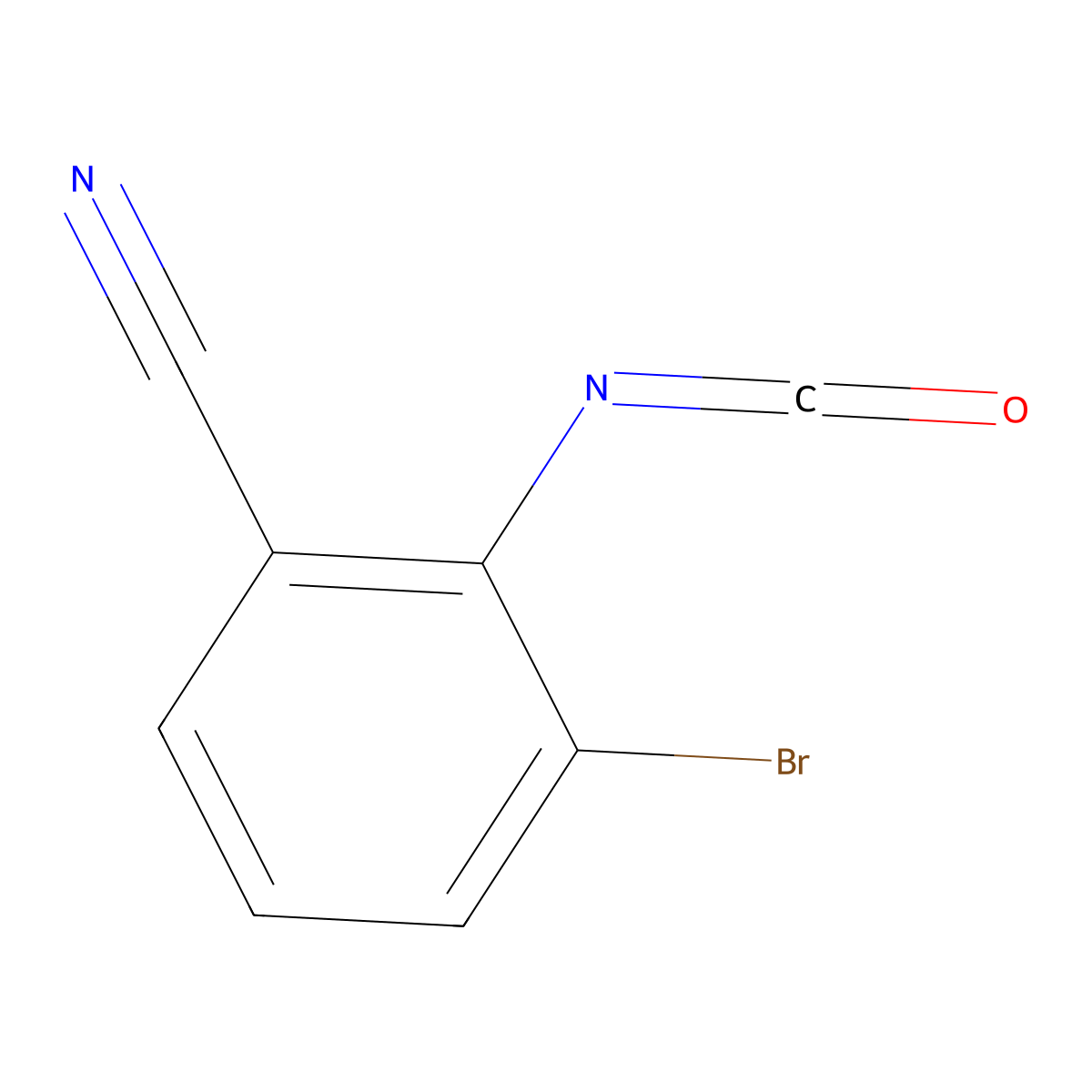 3-Bromo-2-isocyanatobenzonitrile molecular structure, CAS 1261508-23-9