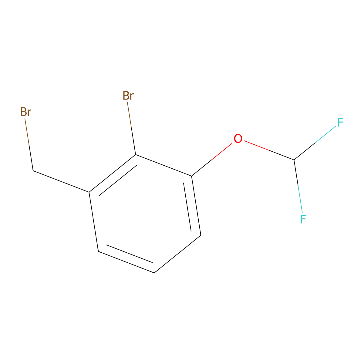 2-Bromo-1-(bromomethyl)-3-(difluoromethoxy)benzene molecular structure, CAS 1261508-61-5