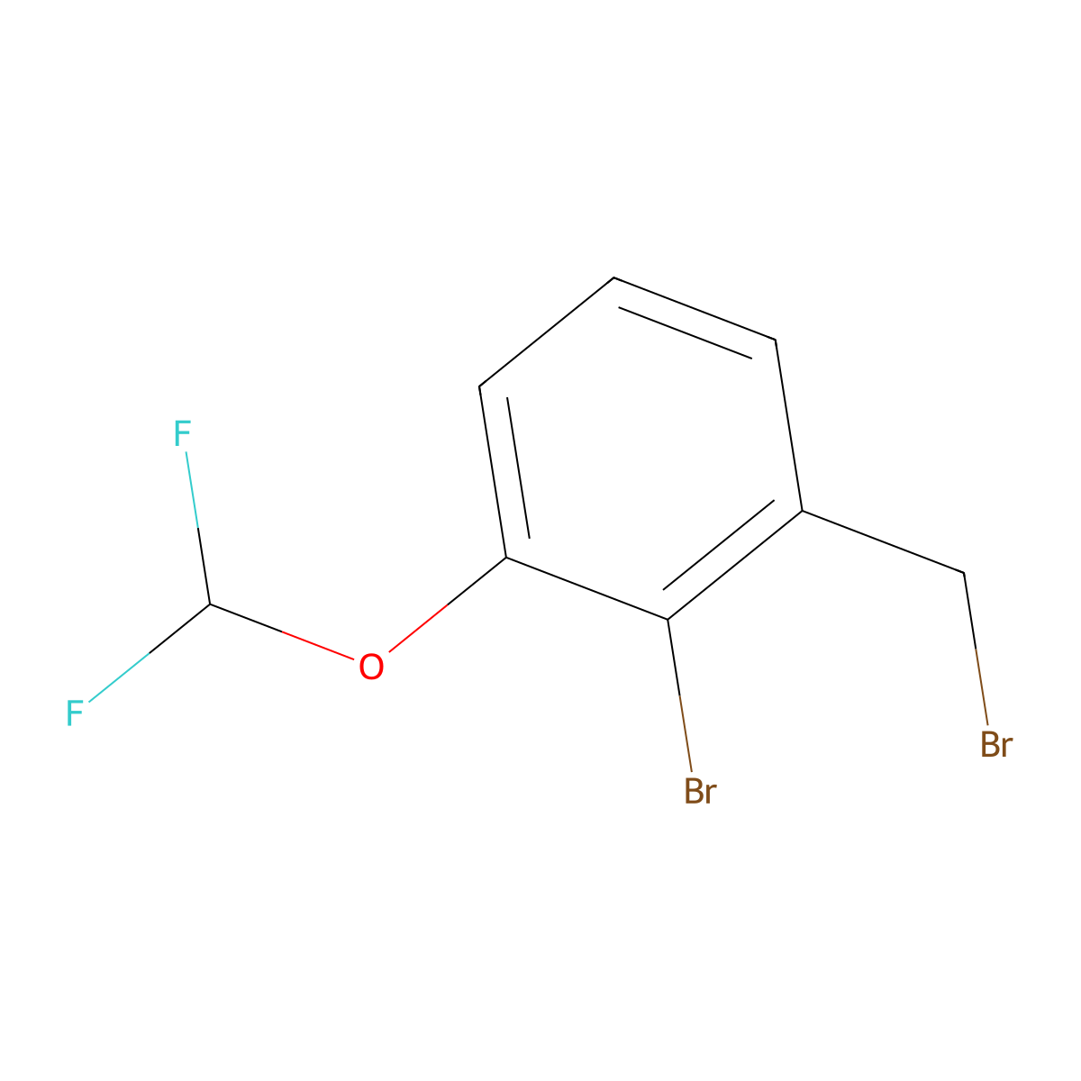 2-Bromo-1-(bromomethyl)-3-(difluoromethoxy)benzene molecular structure, CAS 1261508-61-5