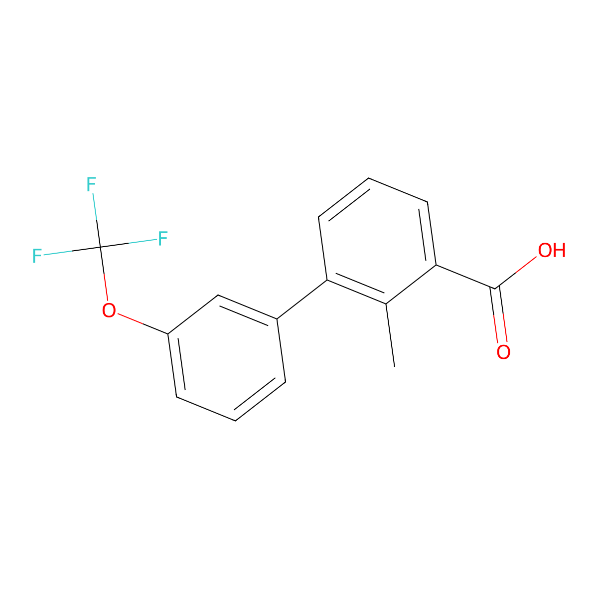 2-Methyl-3-(3-trifluoromethoxyphenyl)benzoic acid molecular structure, CAS 1261508-68-2