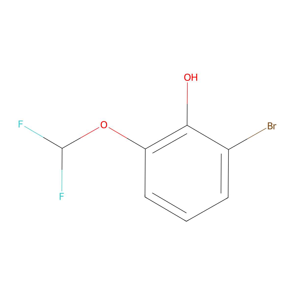 2-Bromo-6-(difluoromethoxy)phenol molecular structure, CAS 1261509-39-0