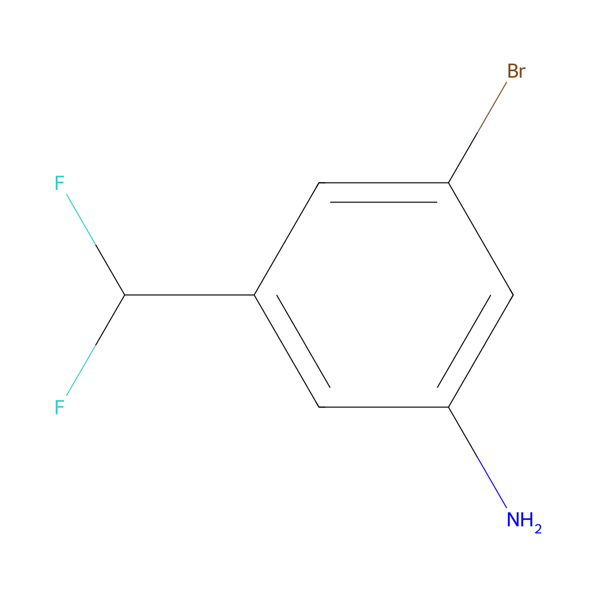 3-Bromo-5-(difluoromethyl)aniline molecular structure, CAS 1261512-35-9