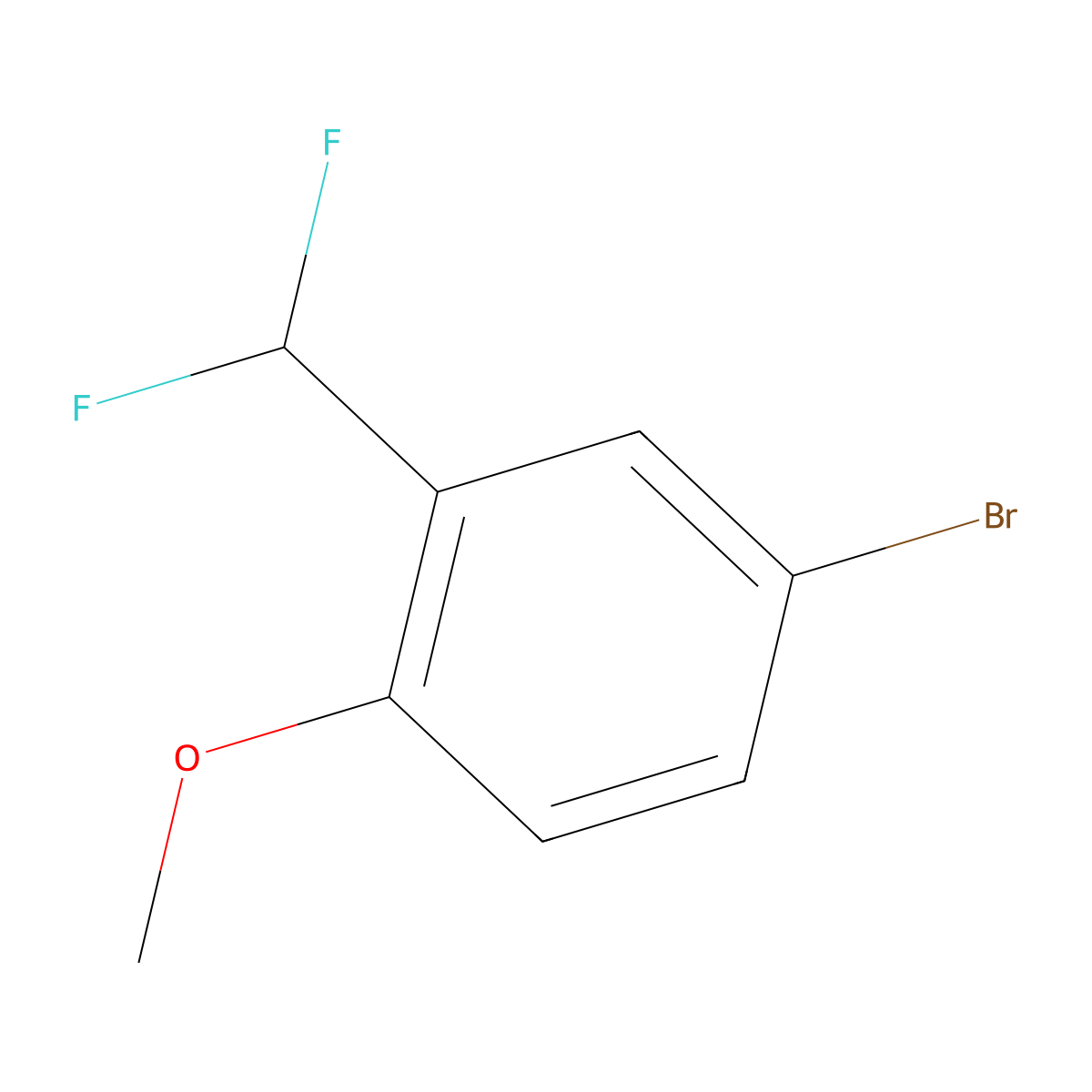 4-Bromo-2-(difluoromethyl)-1-methoxybenzene molecular structure, CAS 1261512-49-5