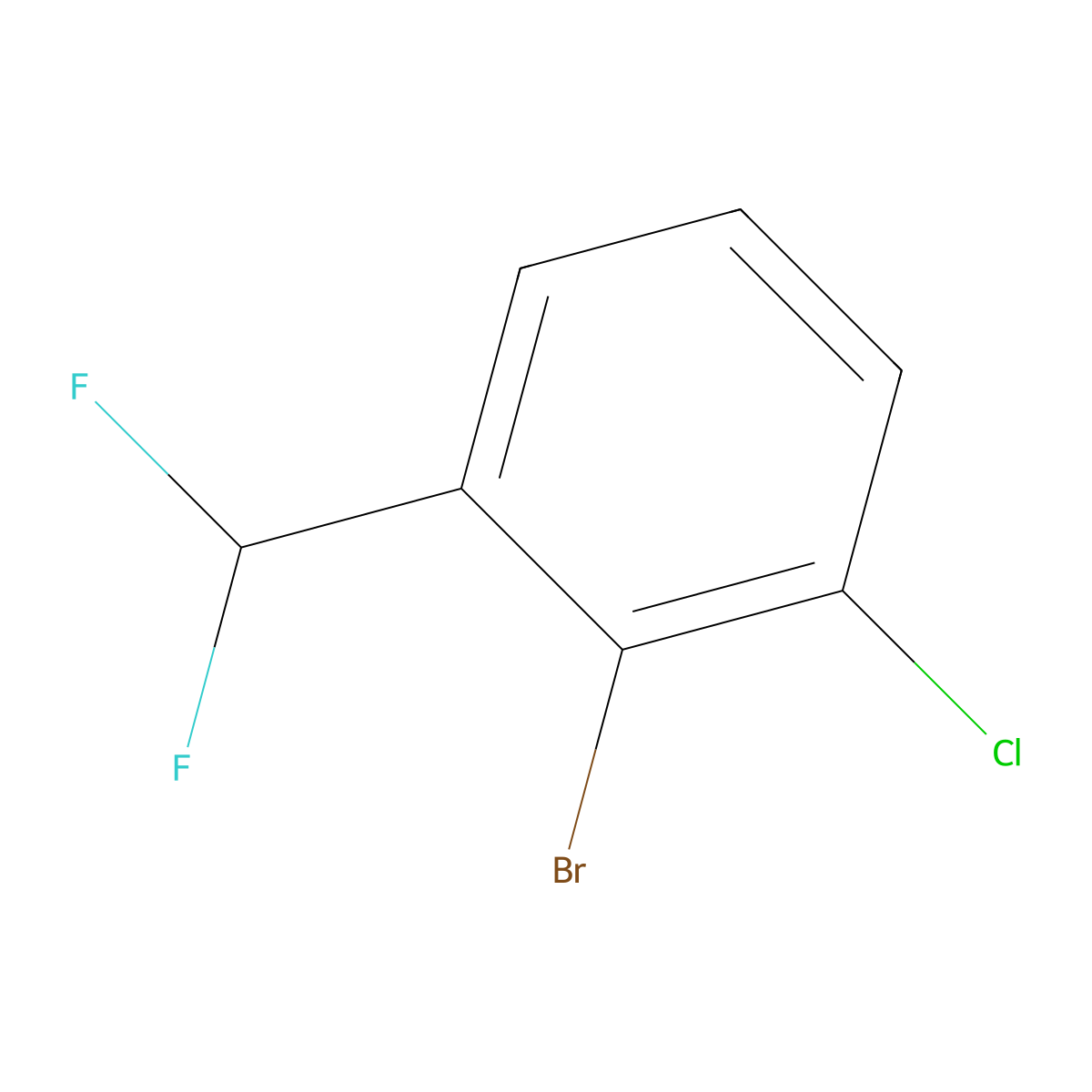 2-Bromo-1-chloro-3-(difluoromethyl)benzene molecular structure, CAS 1261512-71-3