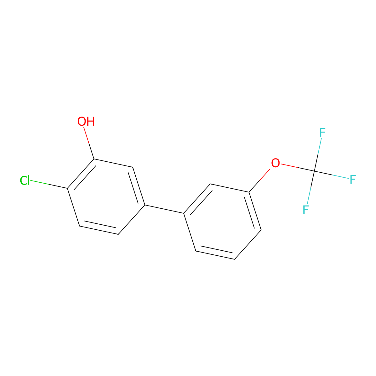 4-Chloro-3'-(trifluoromethoxy)-[1,1'-biphenyl]-3-ol molecular structure, CAS 1261512-80-4