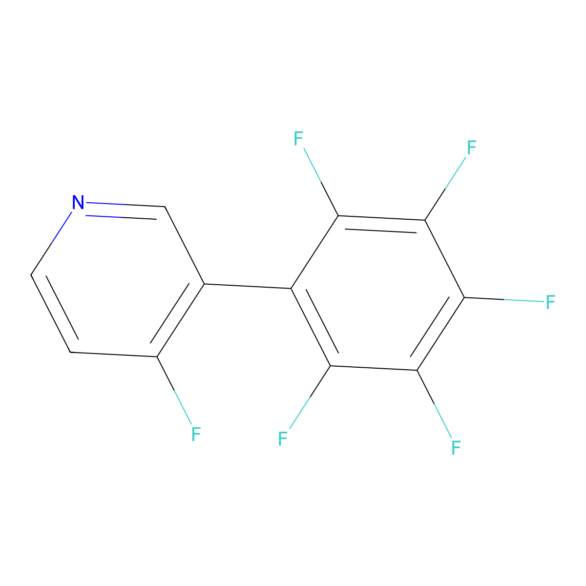 4-Fluoro-3-(pentafluorophenyl)pyridine molecular structure, CAS 1261512-84-8