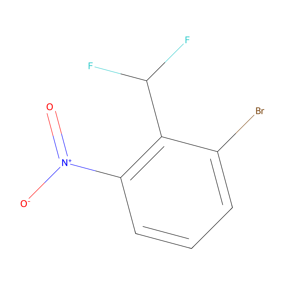 1-Bromo-2-(difluoromethyl)-3-nitrobenzene molecular structure, CAS 1261513-08-9