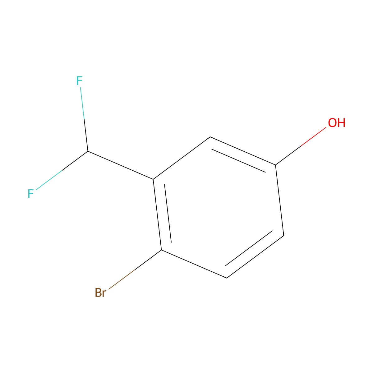 4-Bromo-3-(difluoromethyl)phenol molecular structure, CAS 1261513-55-6