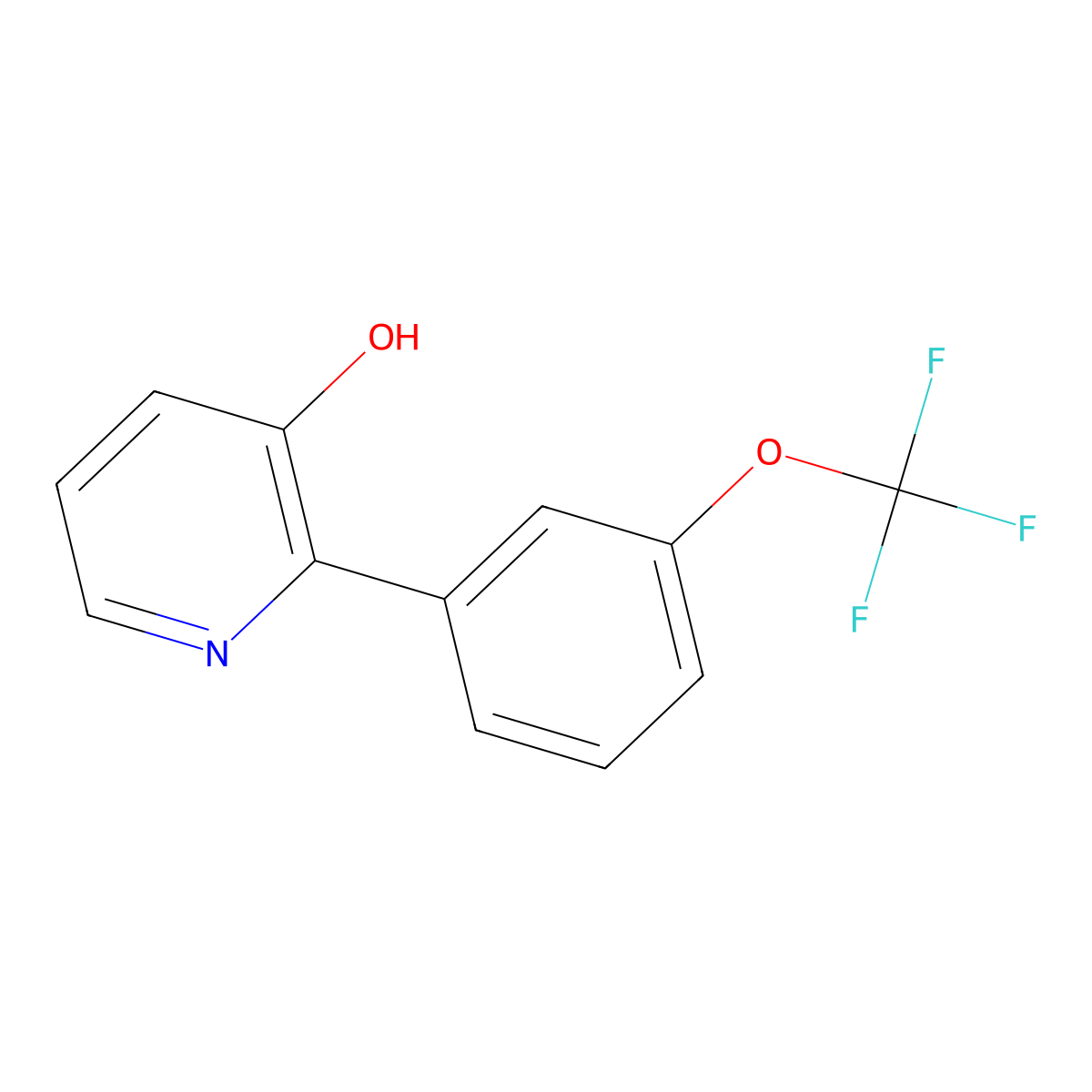 2-[3-(Trifluoromethoxy)phenyl]pyridin-3-ol molecular structure, CAS 1261513-74-9