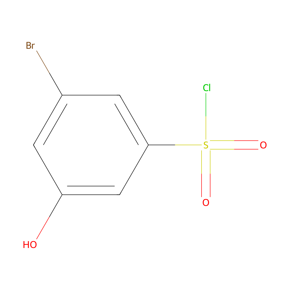 3-Bromo-5-hydroxybenzene-1-sulfonyl chloride molecular structure, CAS 1261514-74-2
