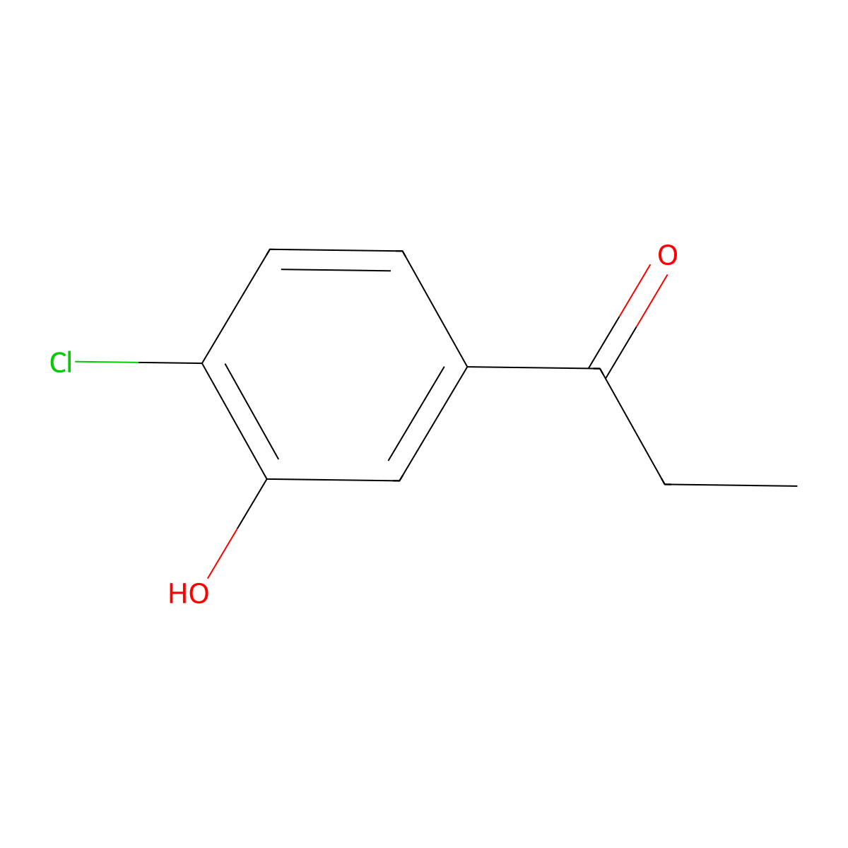 4'-Chloro-3'-hydroxypropiophenone molecular structure, CAS 1261516-01-1