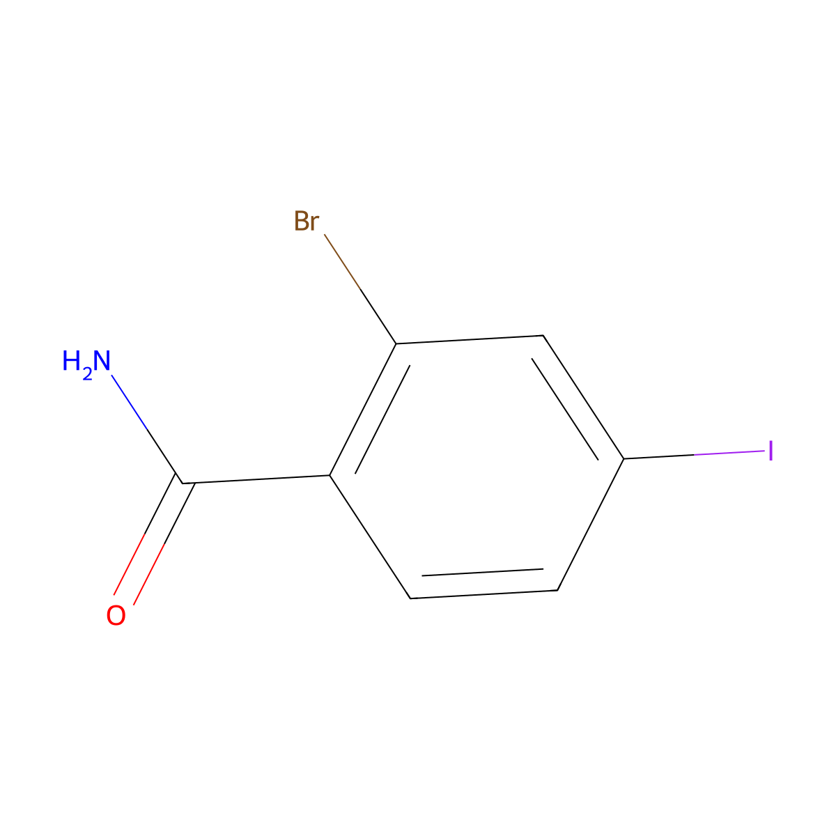 2-Bromo-4-iodobenzamide molecular structure, CAS 1261516-26-0