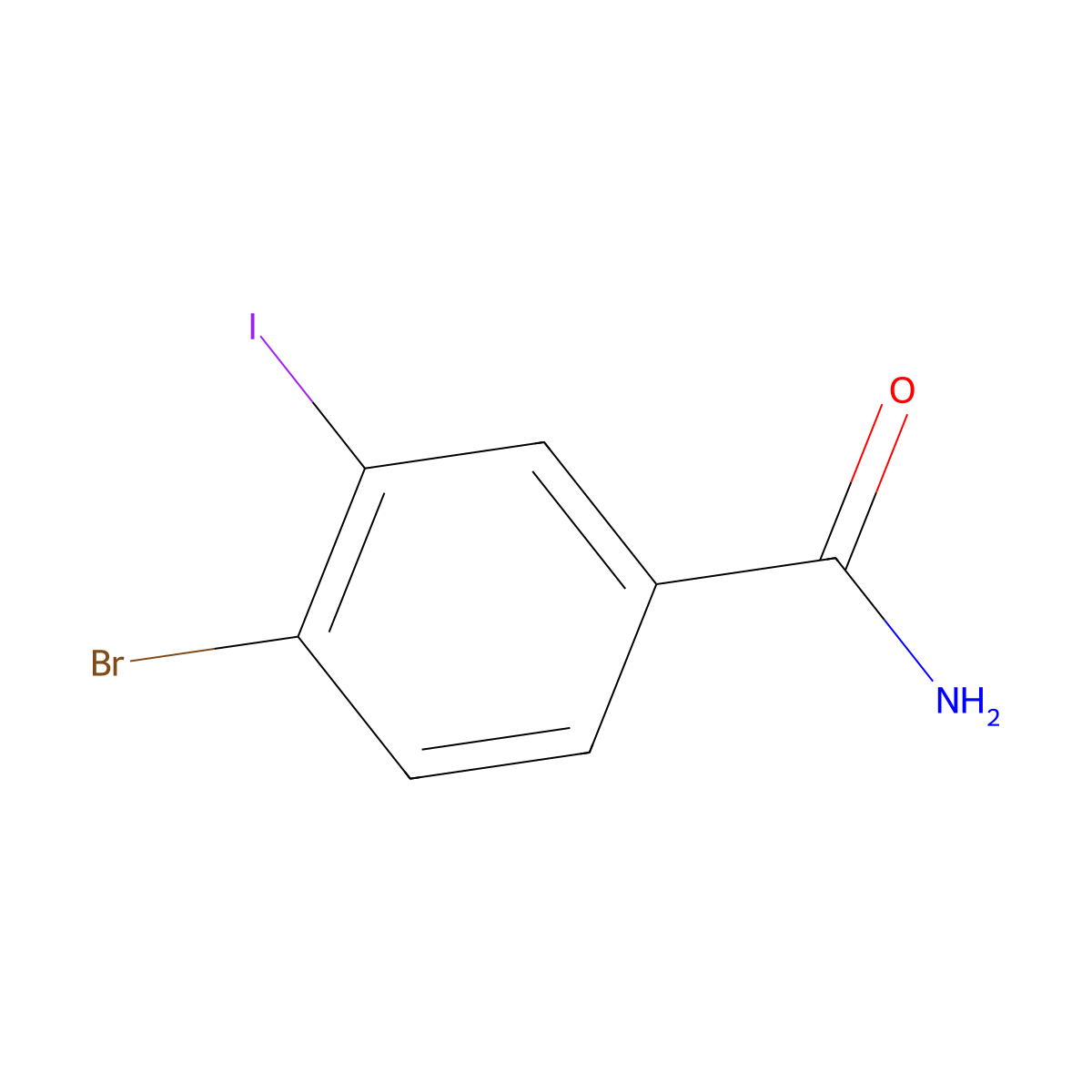 4-Bromo-3-iodobenzamide molecular structure, CAS 1261516-63-5