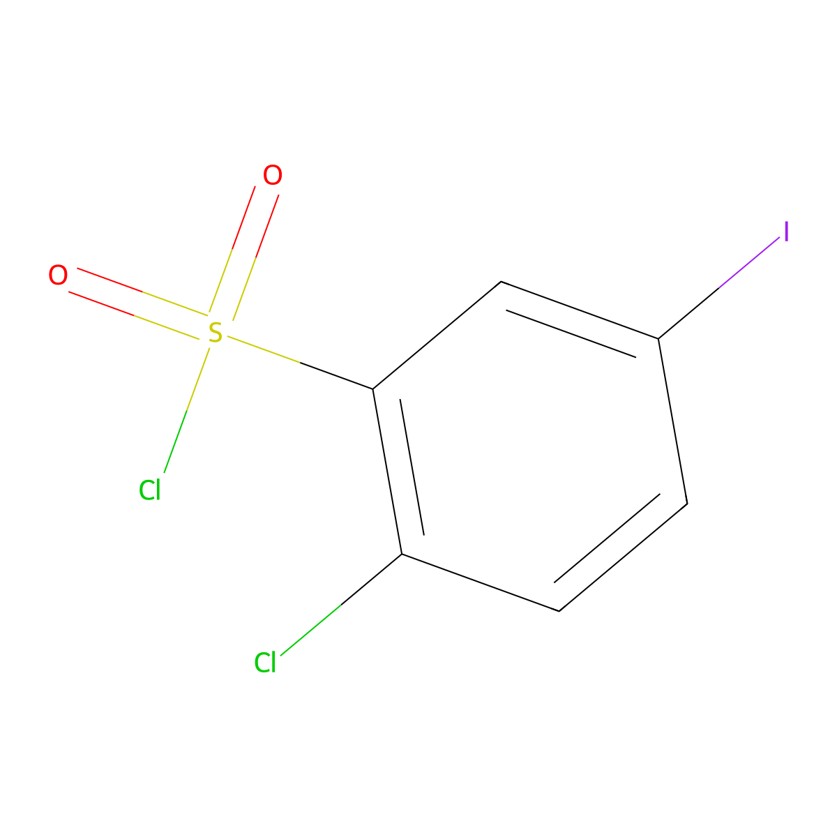 2-Chloro-5-iodobenzene-1-sulfonyl chloride molecular structure, CAS 1261516-91-9