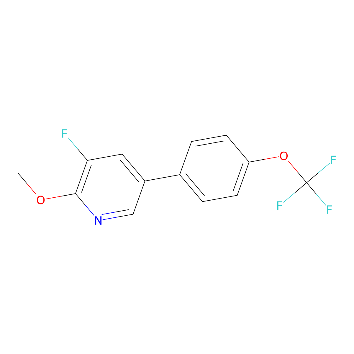 3-Fluoro-2-methoxy-5-(4-(trifluoromethoxy)phenyl)pyridine molecular structure, CAS 1261517-56-9