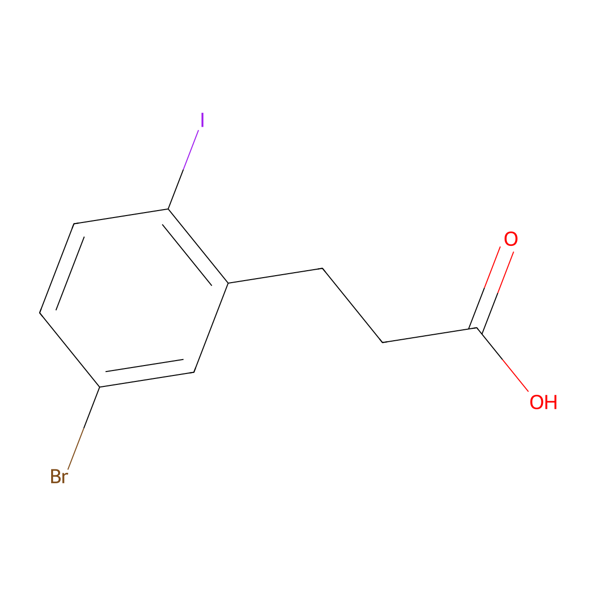 3-(5-Bromo-2-iodophenyl)propanoic acid molecular structure, CAS 1261518-06-2