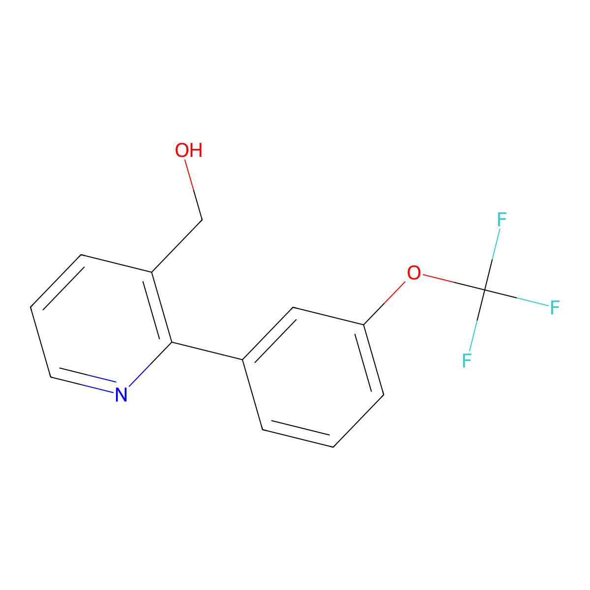 2-(3-(Trifluoromethoxy)phenyl)pyridine-3-methanol molecular structure, CAS 1261520-60-8