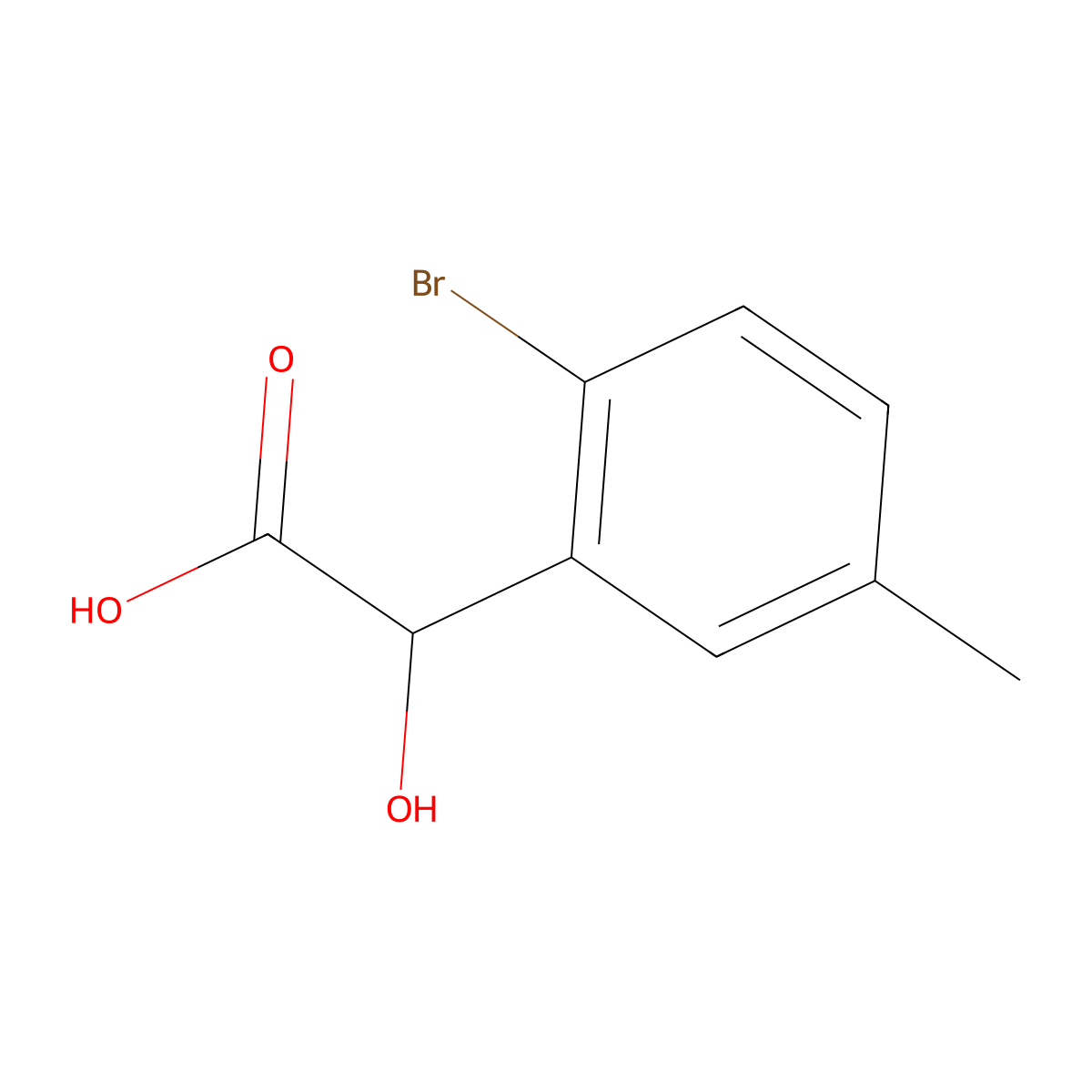 2-(2-Bromo-5-methylphenyl)-2-hydroxyacetic acid molecular structure, CAS 1261521-14-5