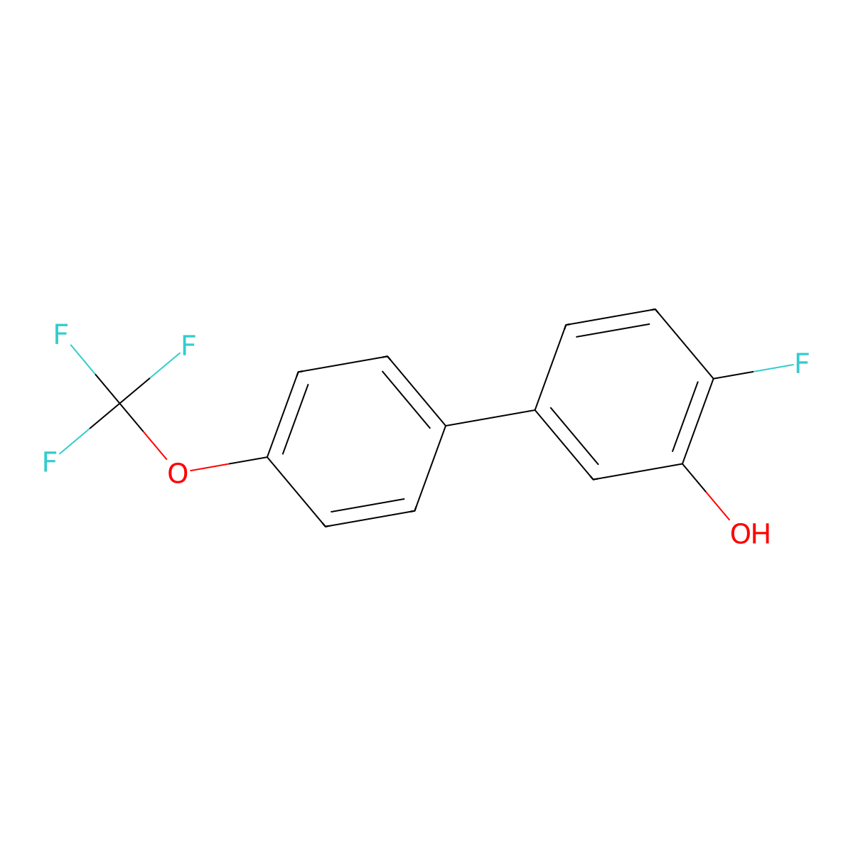 2-Fluoro-5-(4-trifluoromethoxyphenyl)phenol molecular structure, CAS 1261521-68-9