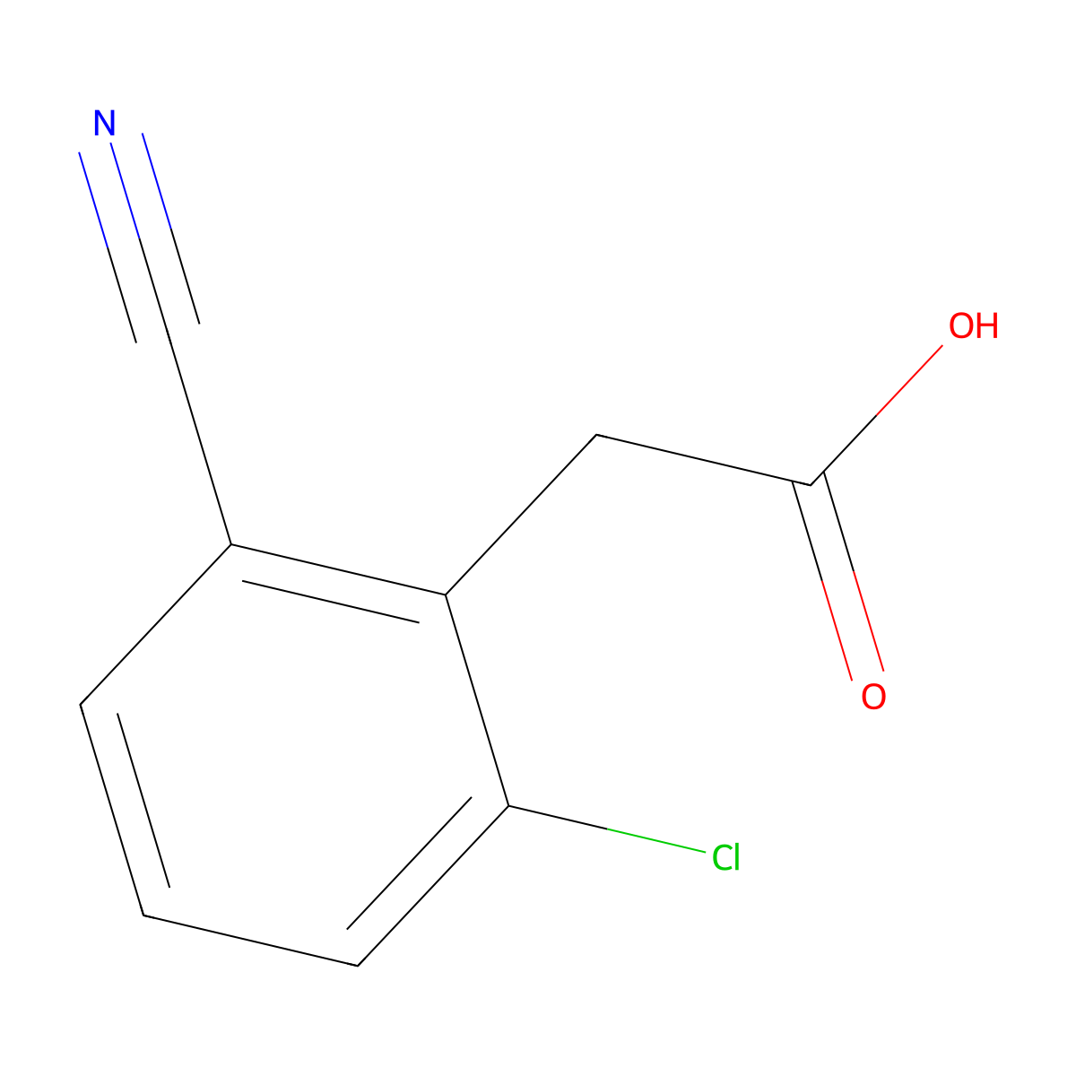 2-(2-Chloro-6-cyanophenyl)acetic acid molecular structure, CAS 1261522-11-5