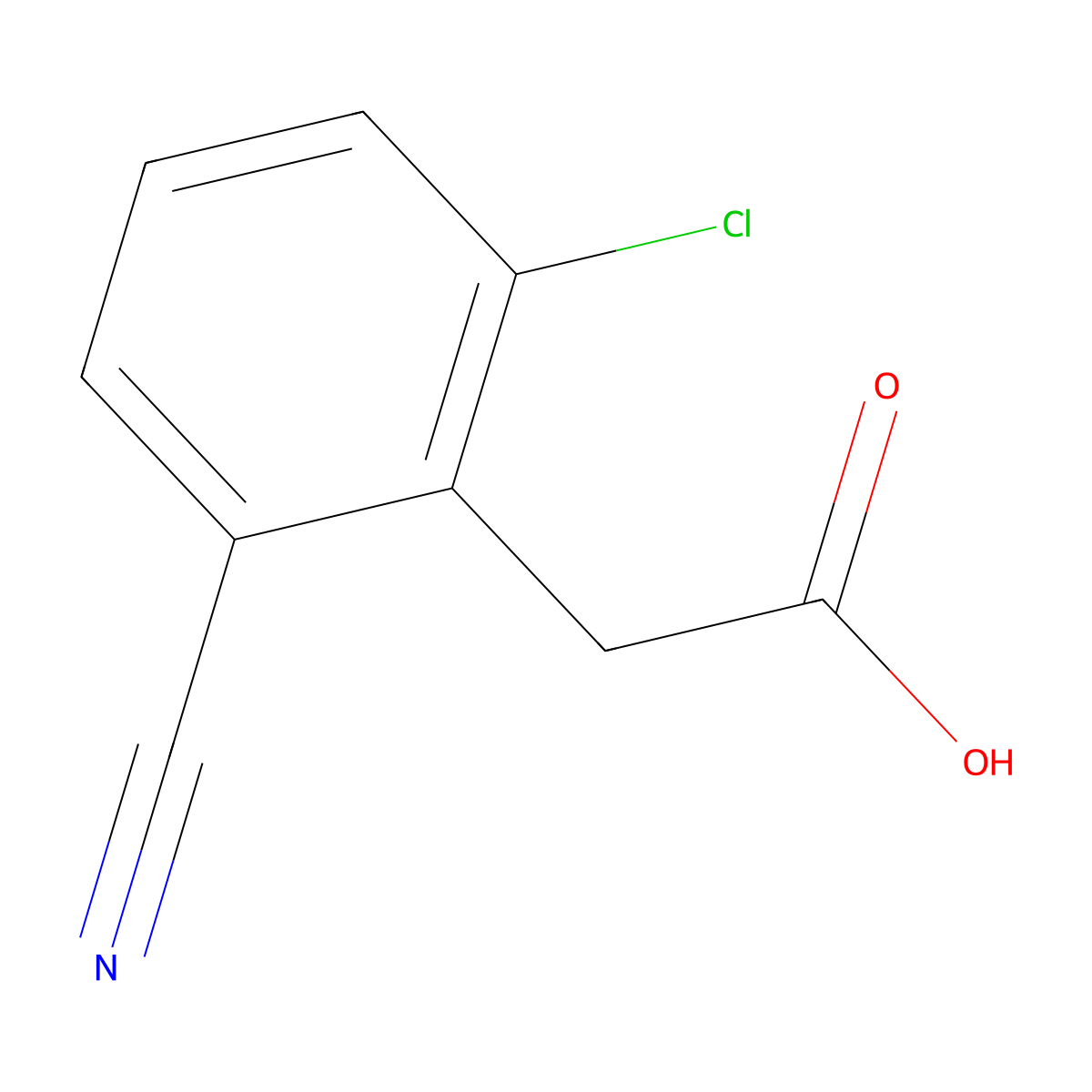 2-(2-Chloro-6-cyanophenyl)acetic acid molecular structure, CAS 1261522-11-5