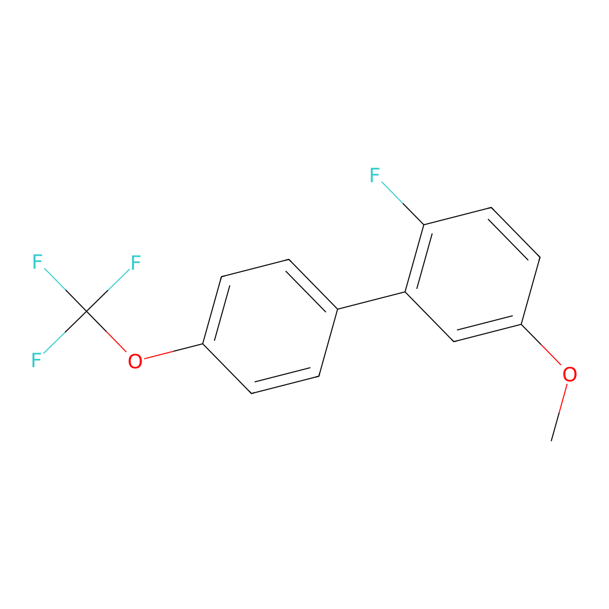 1-Fluoro-4-methoxy-2-[4-(trifluoromethoxy)phenyl]benzene molecular structure, CAS 1261522-18-2