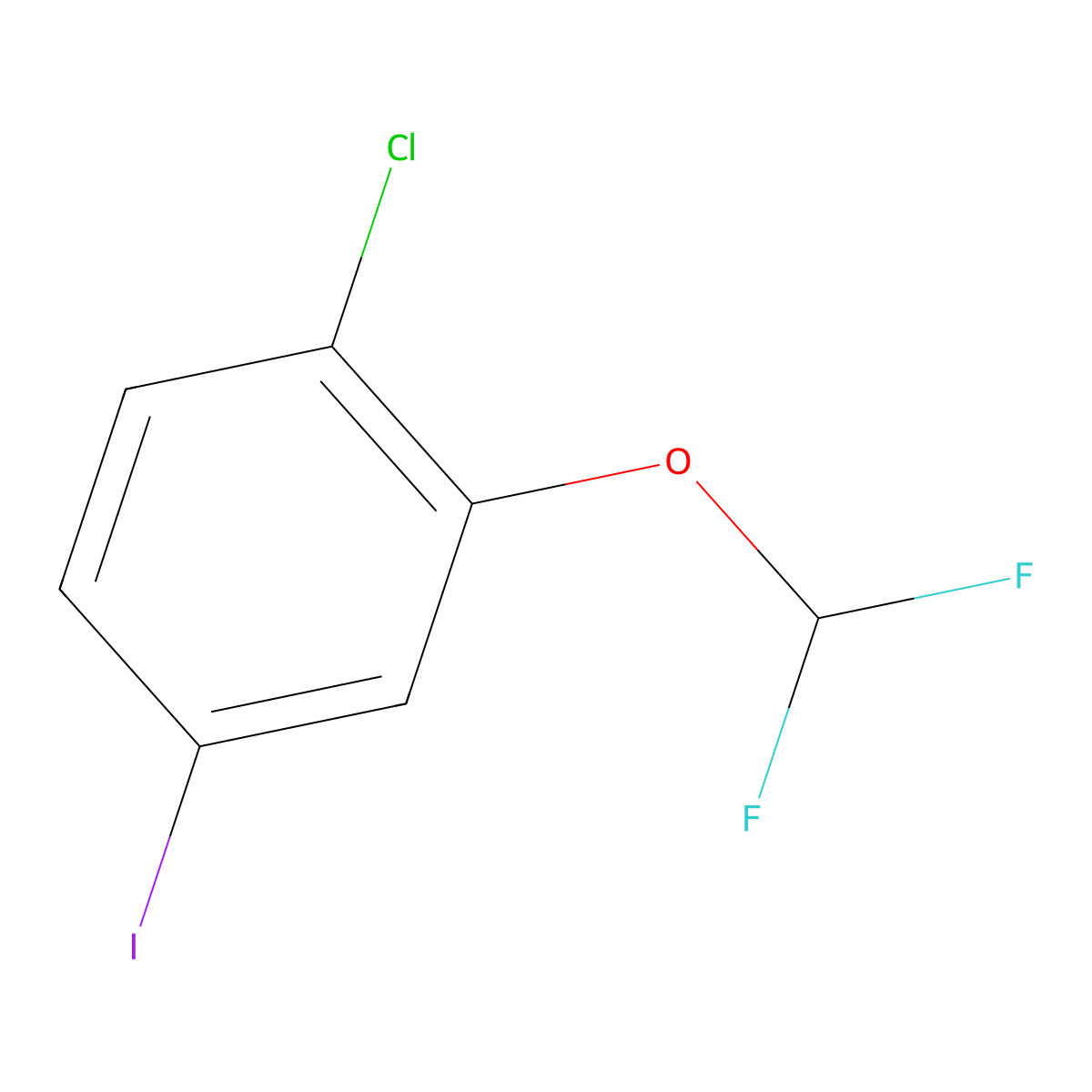 4-Chloro-3-(difluoromethoxy)iodobenzene molecular structure, CAS 1261522-80-8