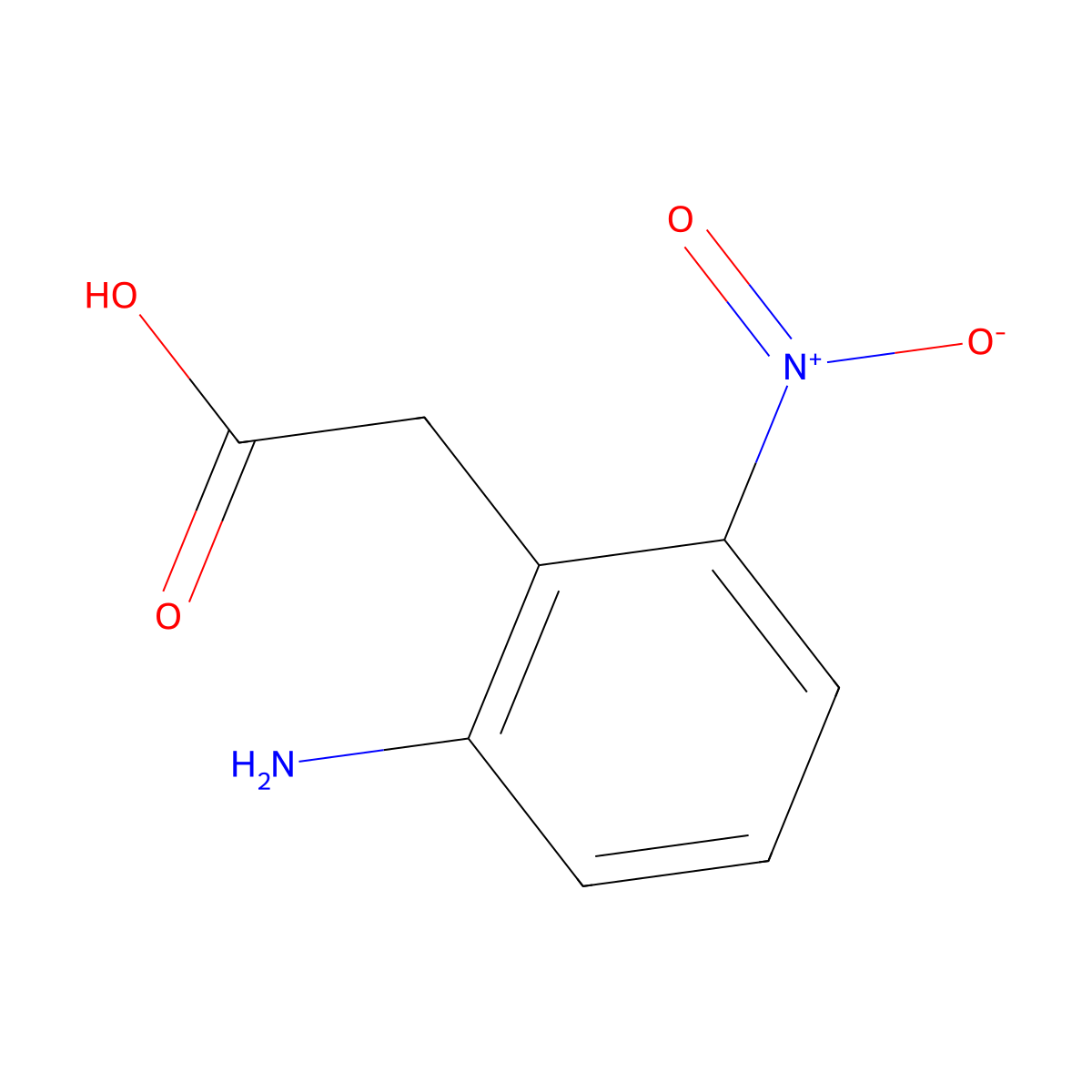 2-(2-Amino-6-nitrophenyl)acetic acid molecular structure, CAS 1261522-96-6