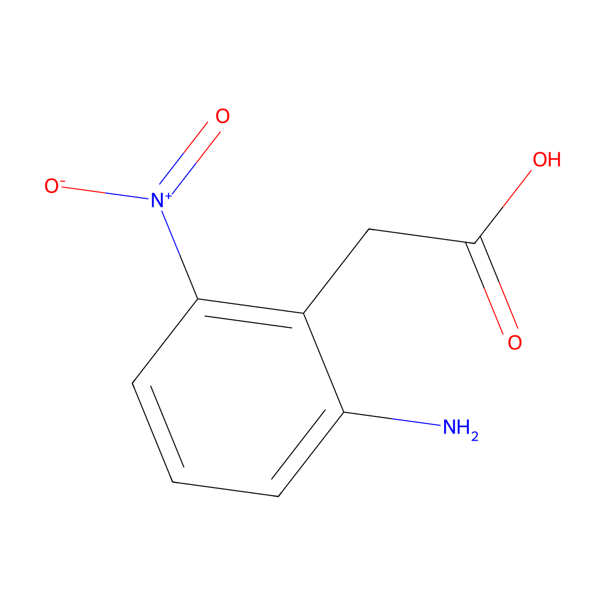 2-(2-Amino-6-nitrophenyl)acetic acid molecular structure, CAS 1261522-96-6