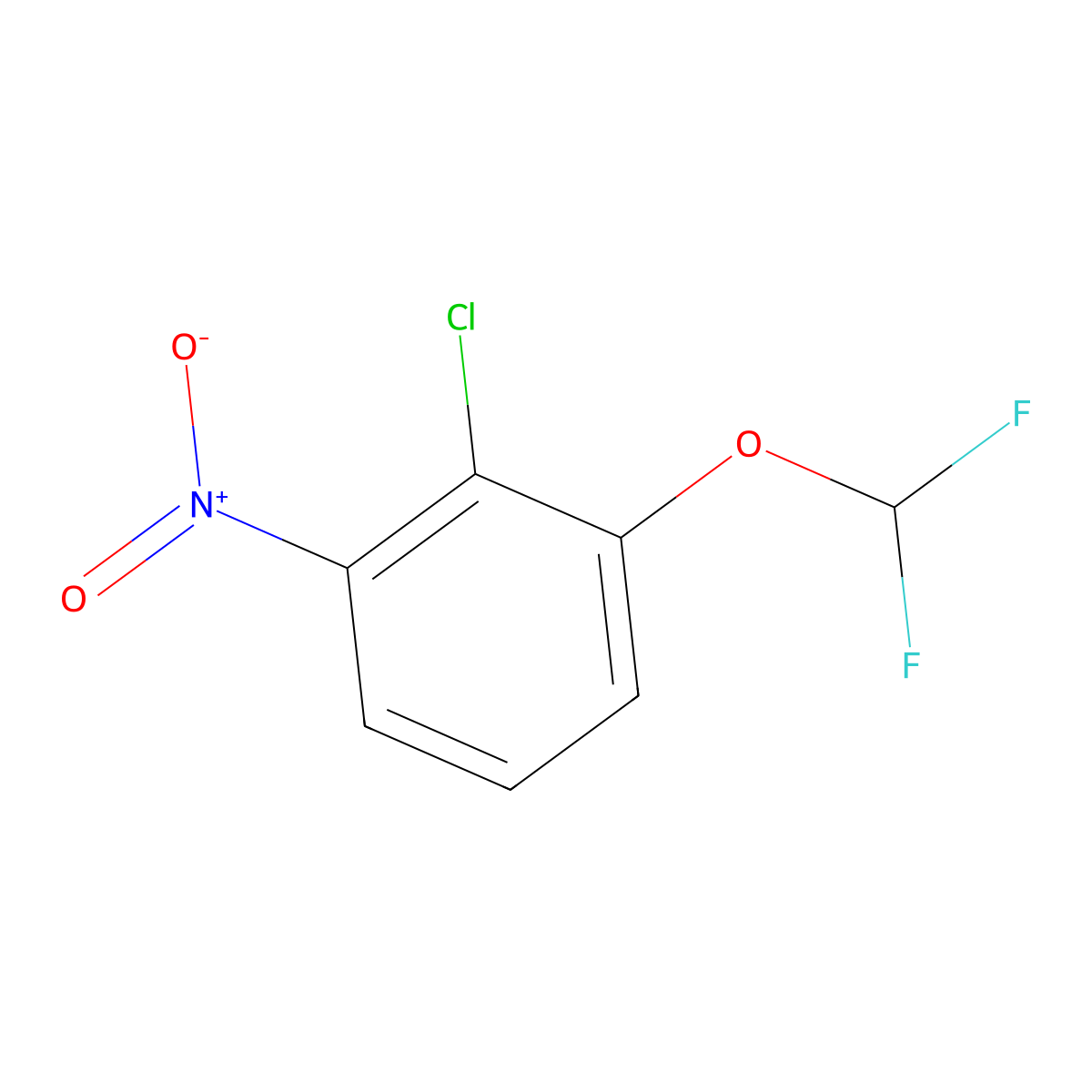 2-Chloro-1-(difluoromethoxy)-3-nitrobenzene molecular structure, CAS 1261523-28-7