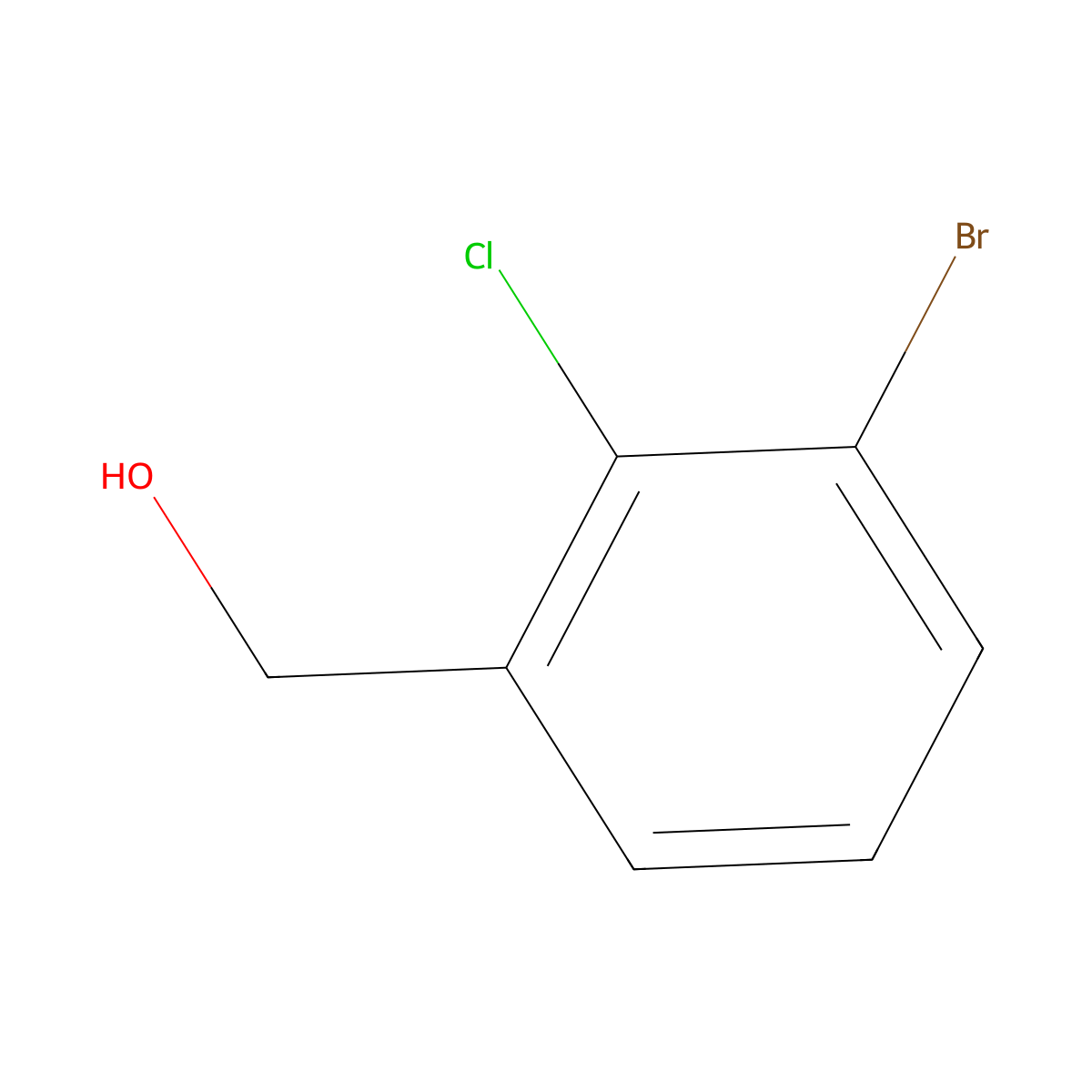 (3-Bromo-2-chlorophenyl)methanol molecular structure, CAS 1261524-75-7