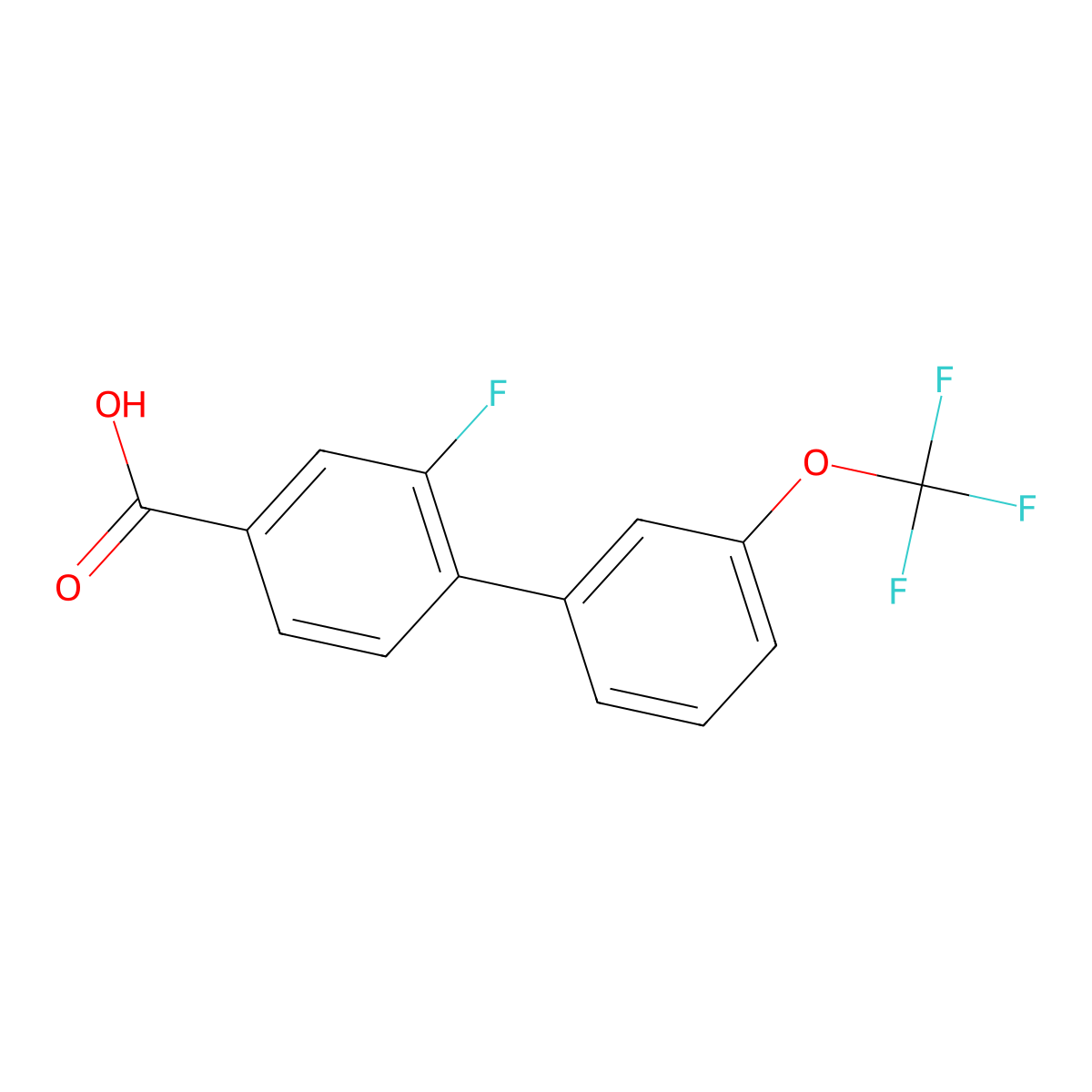 3-Fluoro-4-(3-trifluoromethoxyphenyl)benzoic acid molecular structure, CAS 1261524-83-7