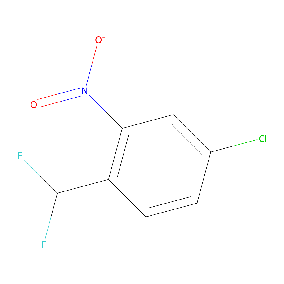 4-Chloro-1-(difluoromethyl)-2-nitrobenzene molecular structure, CAS 1261525-41-0