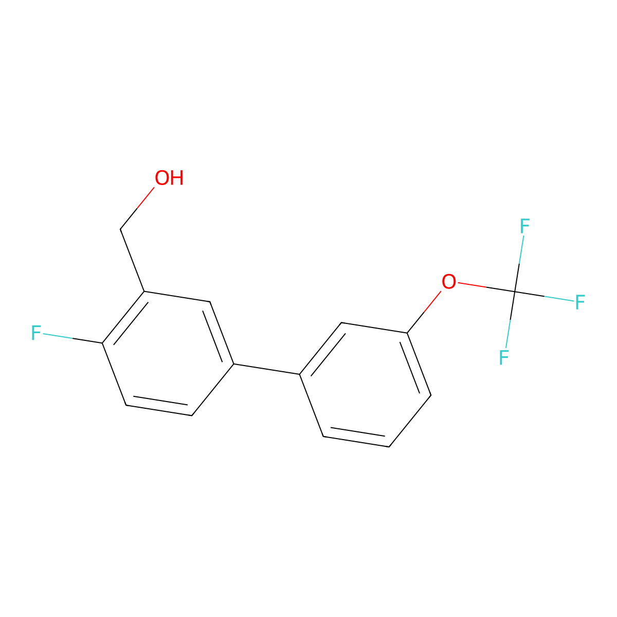 4-Fluoro-3'-(trifluoromethoxy)biphenyl-3-methanol molecular structure, CAS 1261525-52-3