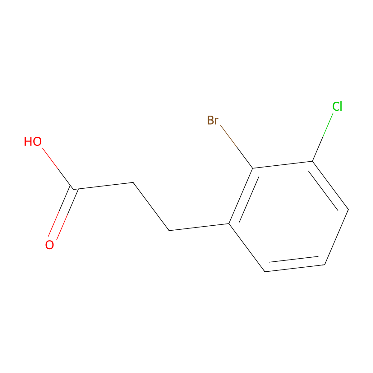 3-(2-Bromo-3-chlorophenyl)propanoic acid molecular structure, CAS 1261527-01-8