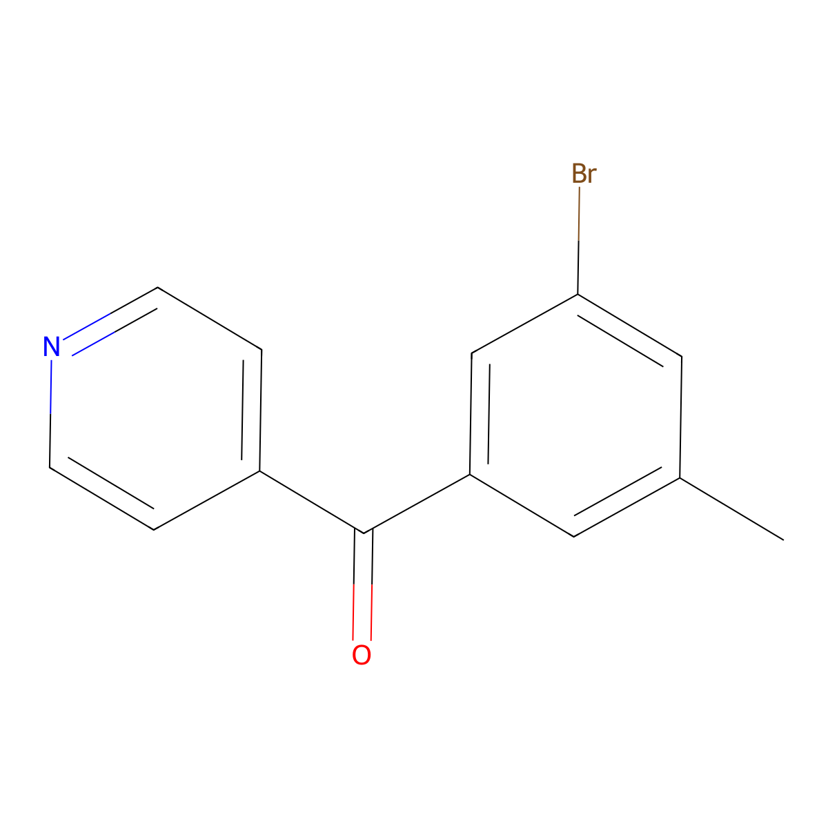 (3-Bromo-5-methylphenyl)-4-pyridinylmethanone molecular structure, CAS 1261528-62-4