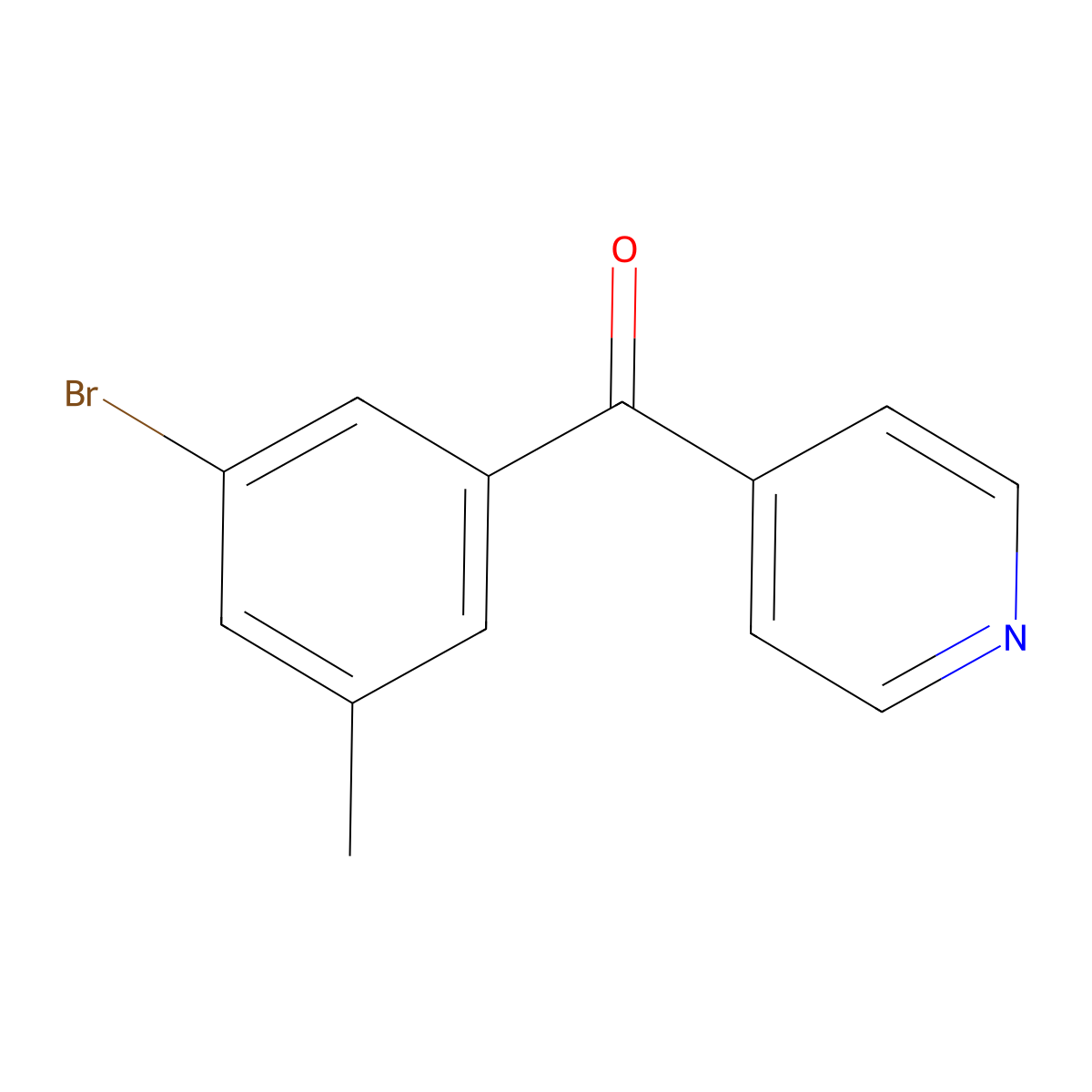(3-Bromo-5-methylphenyl)-4-pyridinylmethanone molecular structure, CAS 1261528-62-4