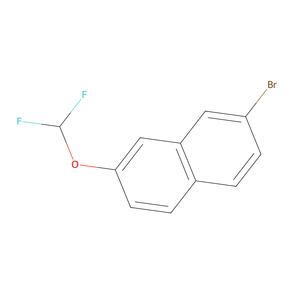 2-Bromo-7-(difluoromethoxy)naphthalene molecular structure, CAS 1261530-29-3