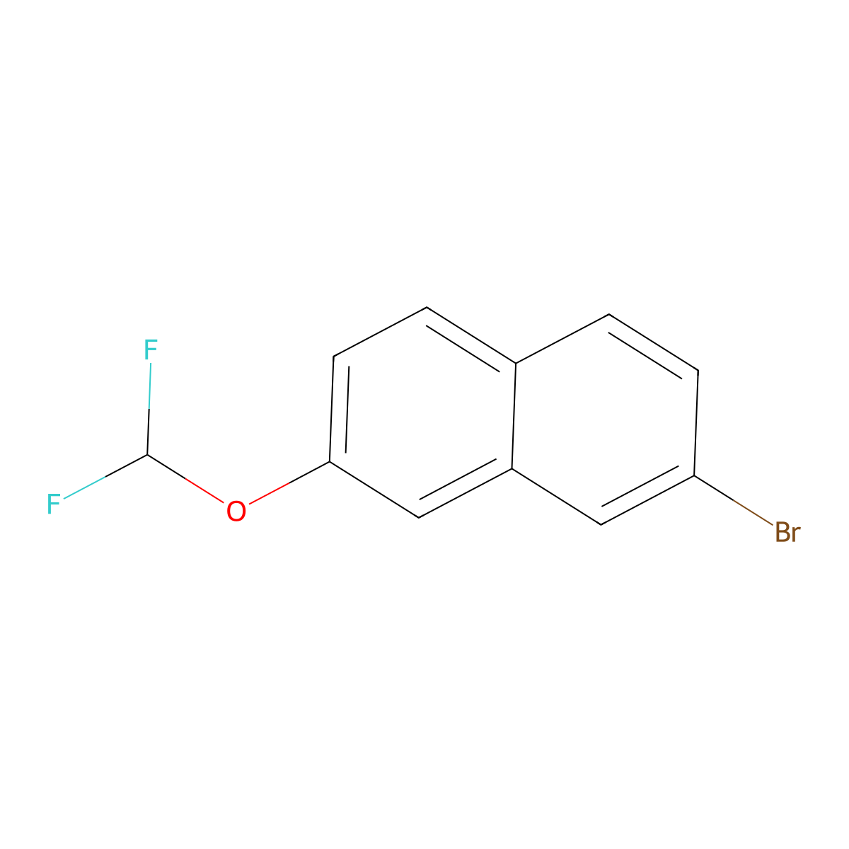2-Bromo-7-(difluoromethoxy)naphthalene molecular structure, CAS 1261530-29-3
