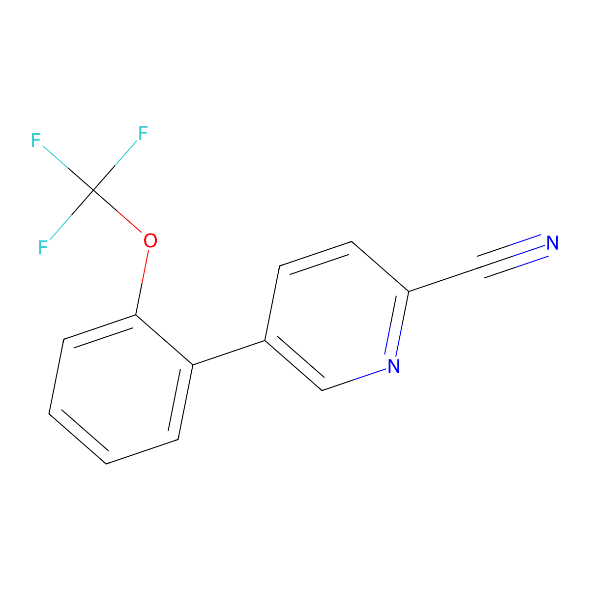 5-(2-(Trifluoromethoxy)phenyl)picolinonitrile molecular structure, CAS 1261532-84-6